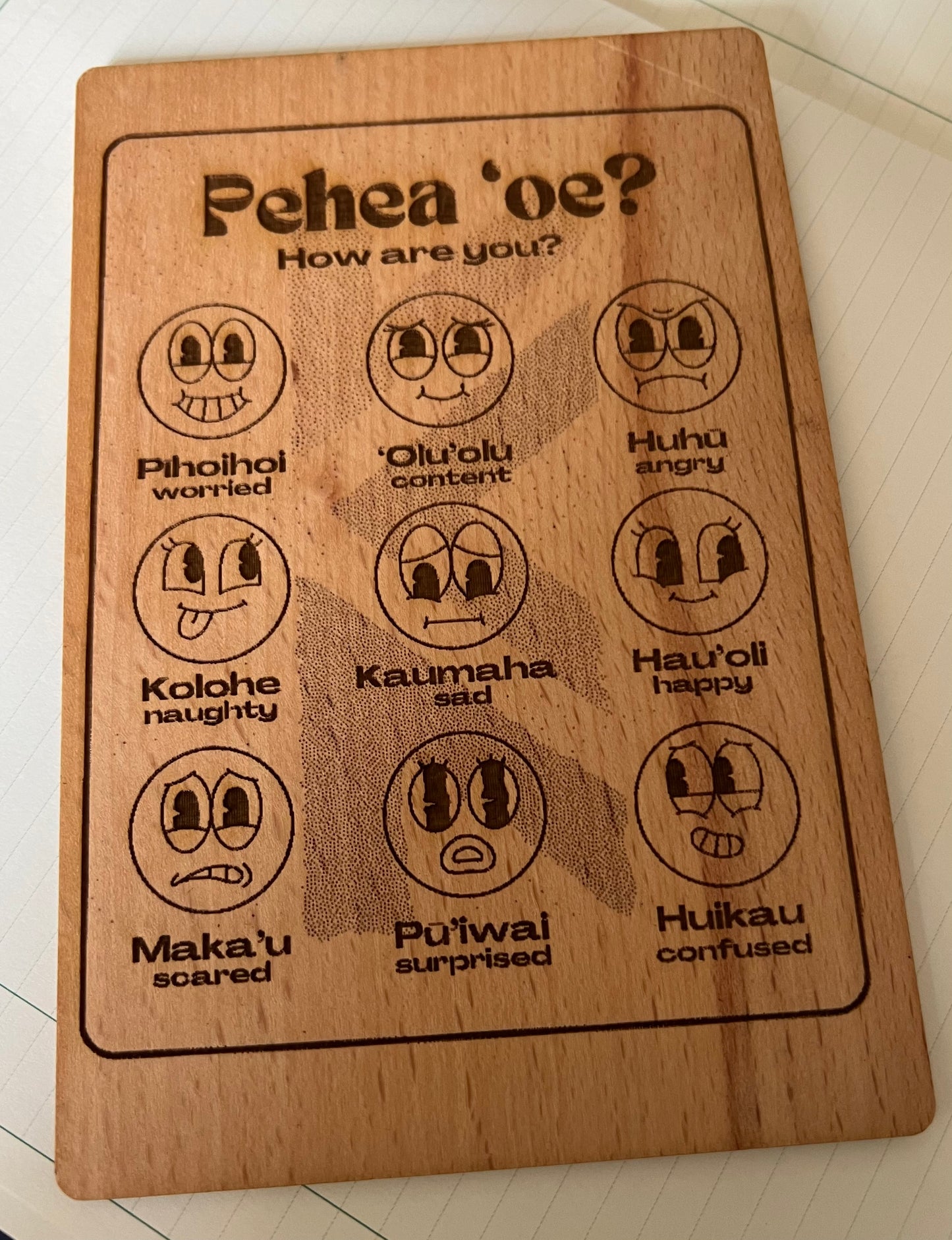Hawaiian Wooden Card