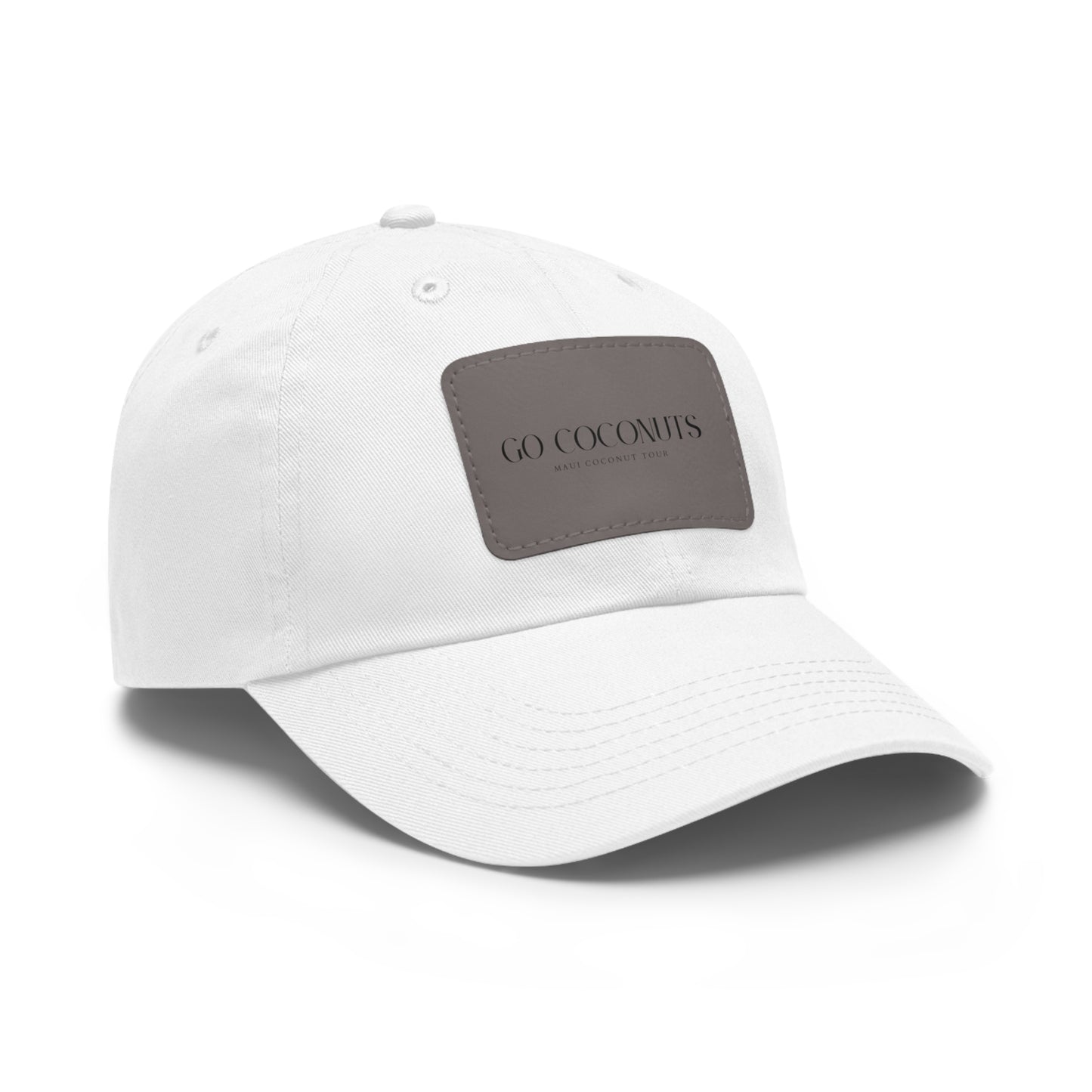 Go Coconuts Dad Hat with Leather Patch (Rectangle)