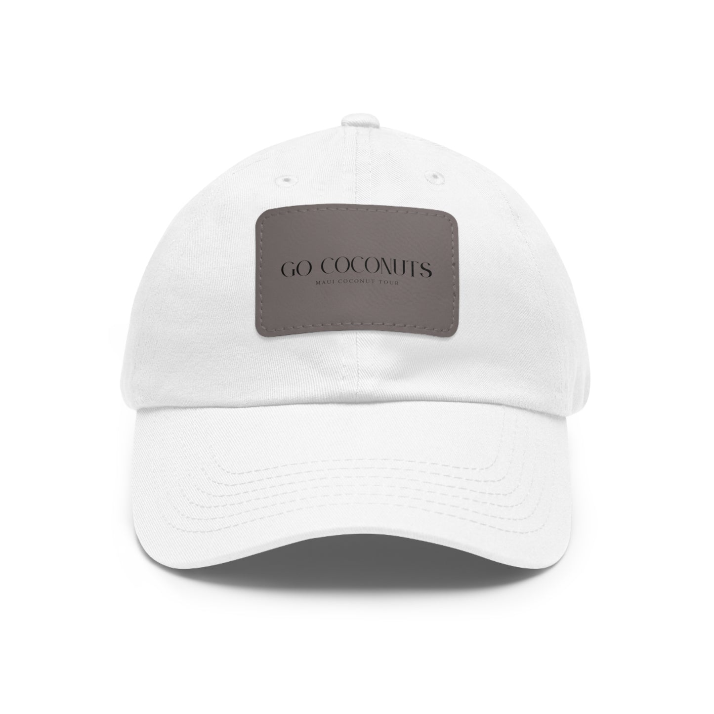 Go Coconuts Dad Hat with Leather Patch (Rectangle)