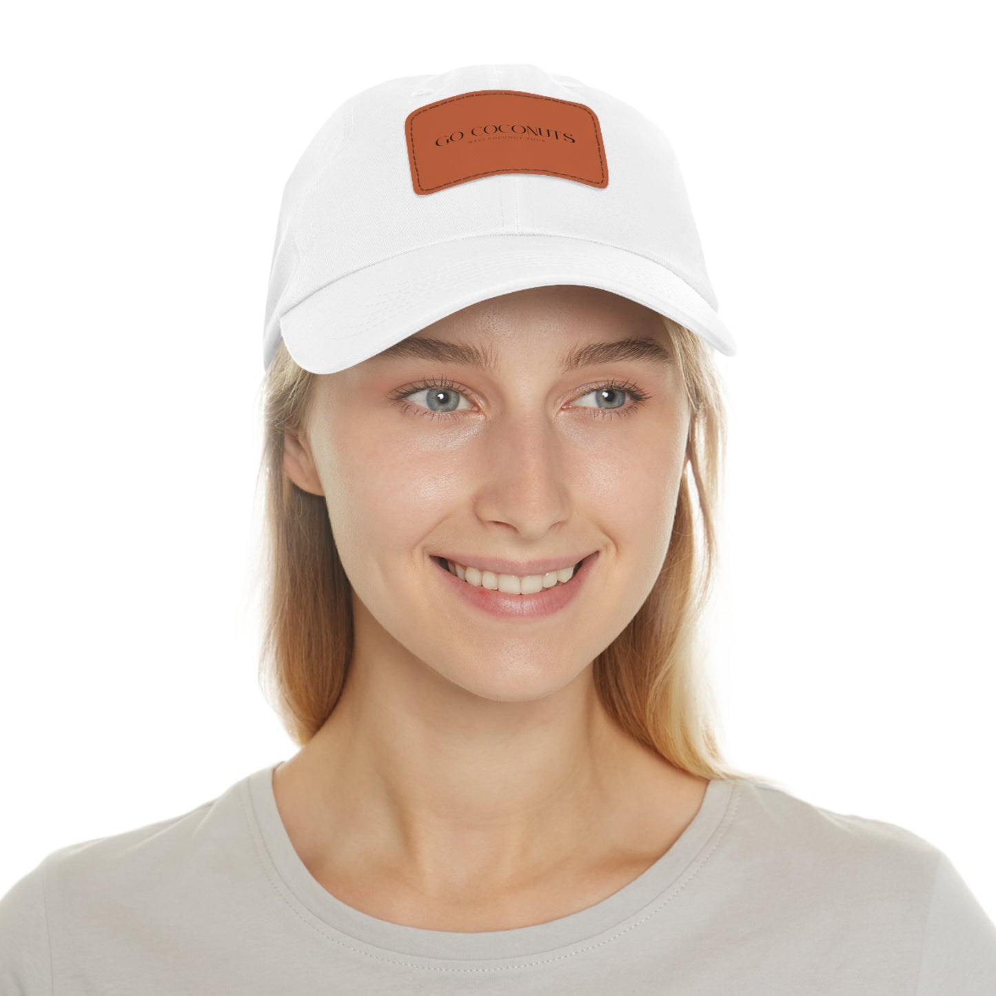 Go Coconuts Dad Hat with Leather Patch (Rectangle)