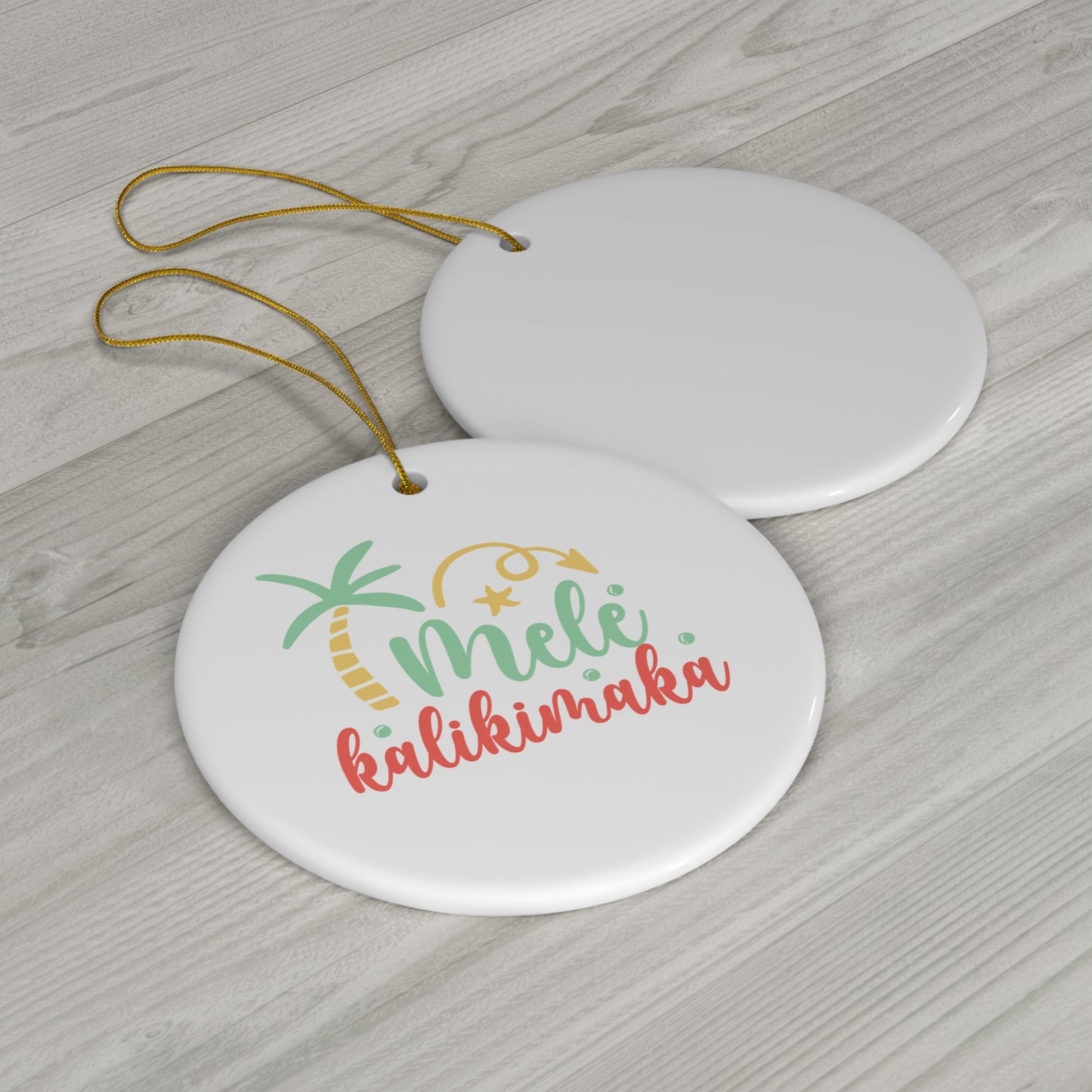 Mele Kalikimaka Ceramic Ornament, 4 Shapes