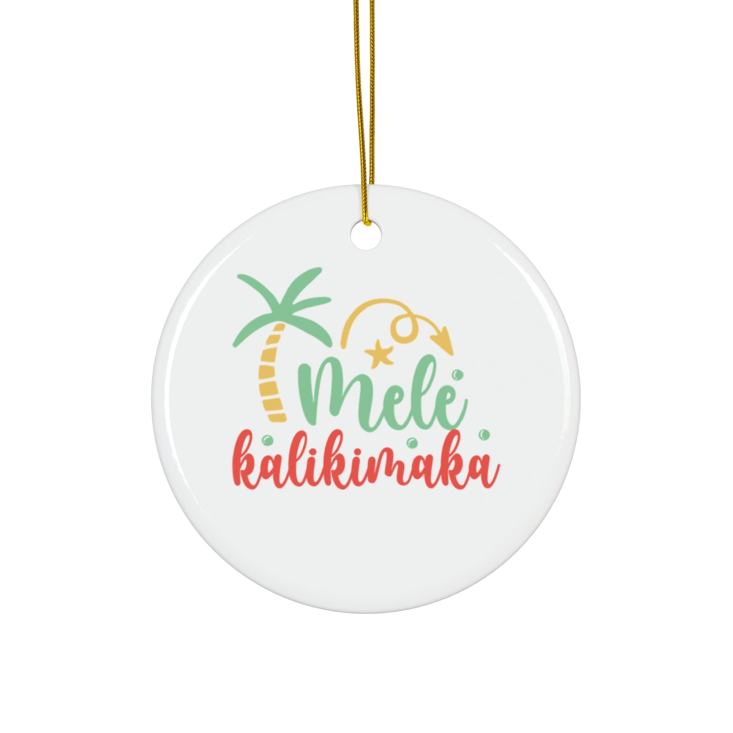 Mele Kalikimaka Ceramic Ornament, 4 Shapes