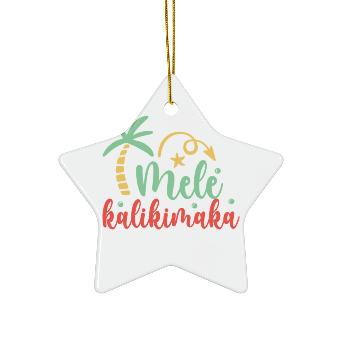 Mele Kalikimaka Ceramic Ornament, 4 Shapes