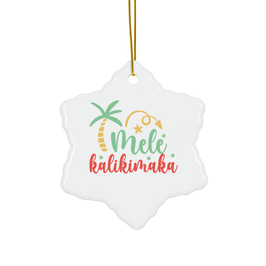 Mele Kalikimaka Ceramic Ornament, 4 Shapes