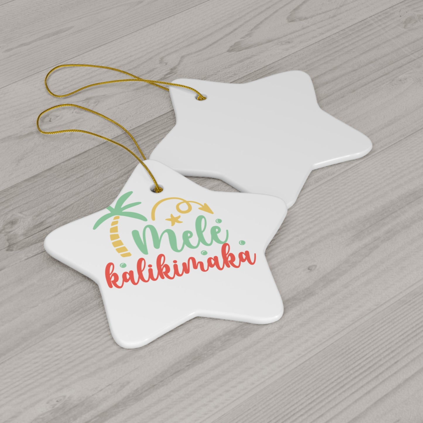 Mele Kalikimaka Ceramic Ornament, 4 Shapes