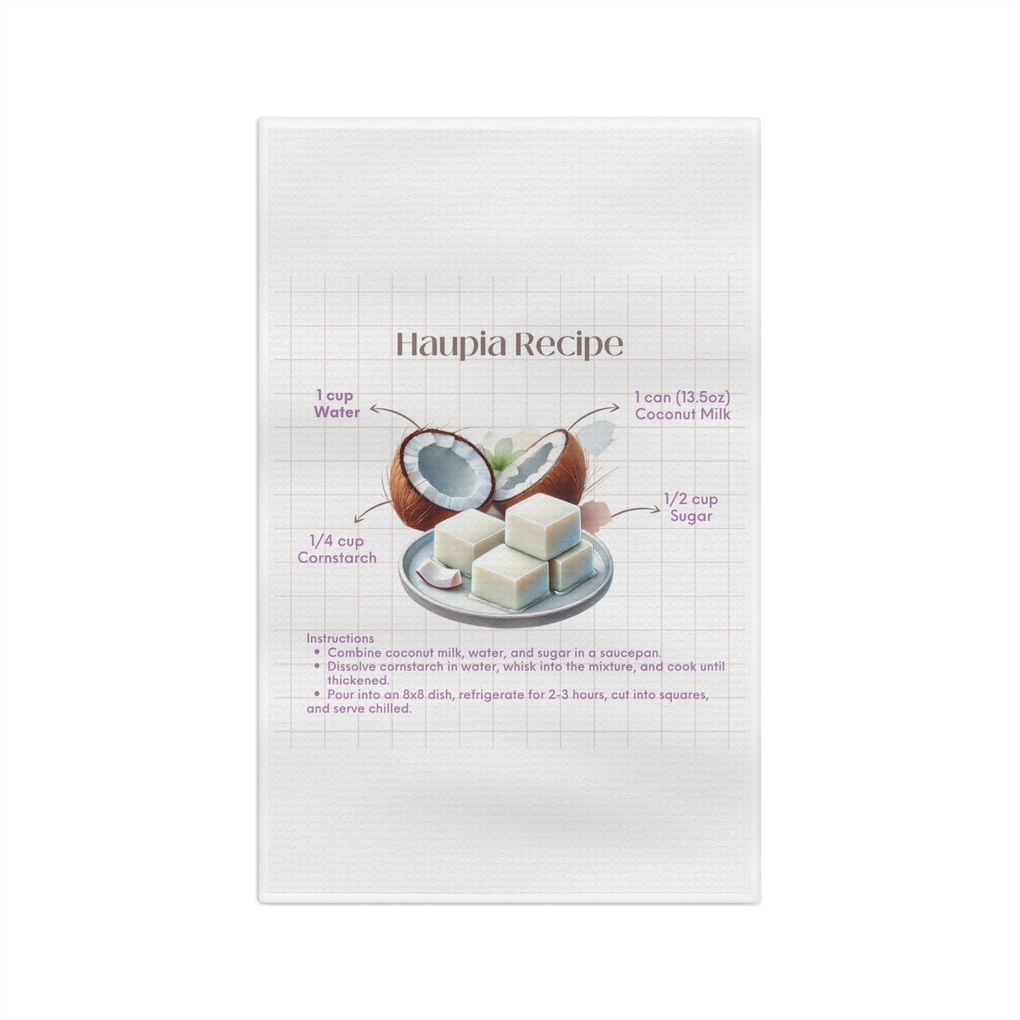 Haupia Recipe Microfiber Tea Towel