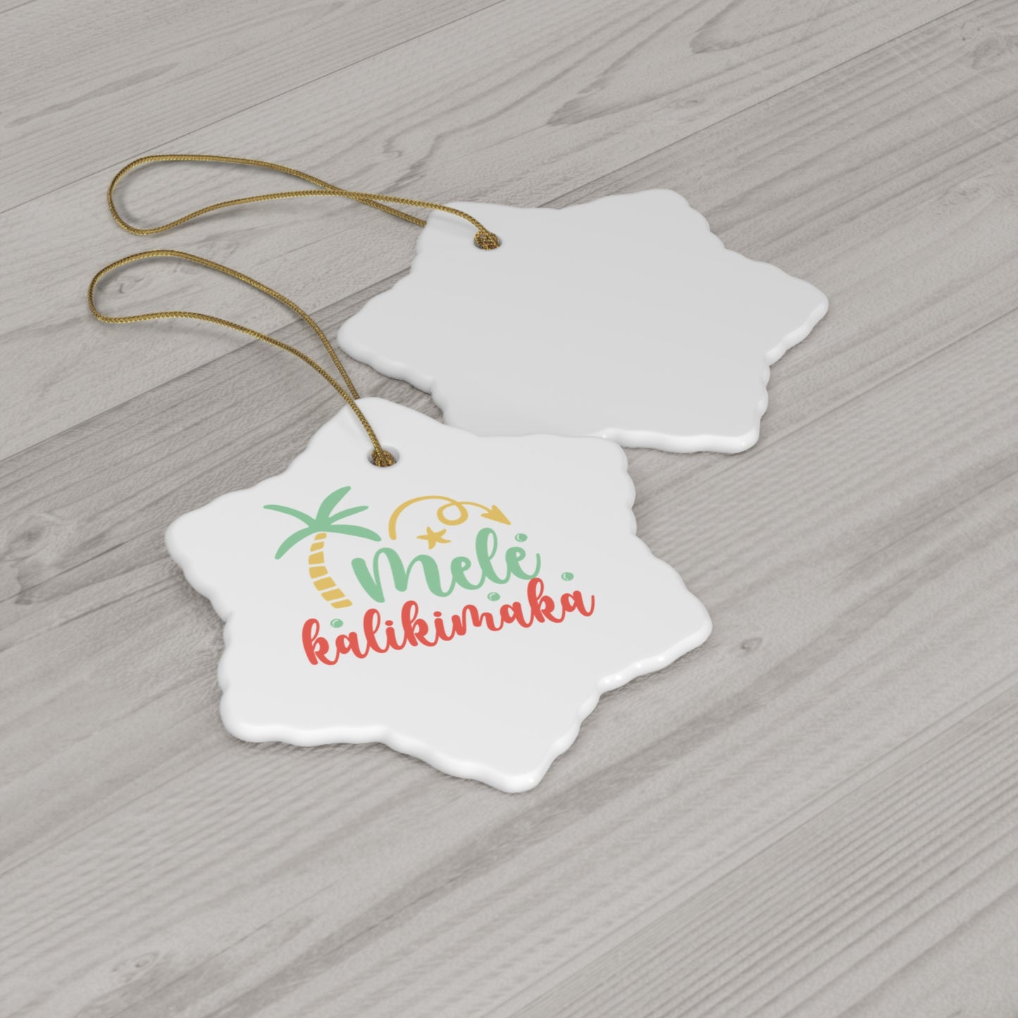 Mele Kalikimaka Ceramic Ornament, 4 Shapes