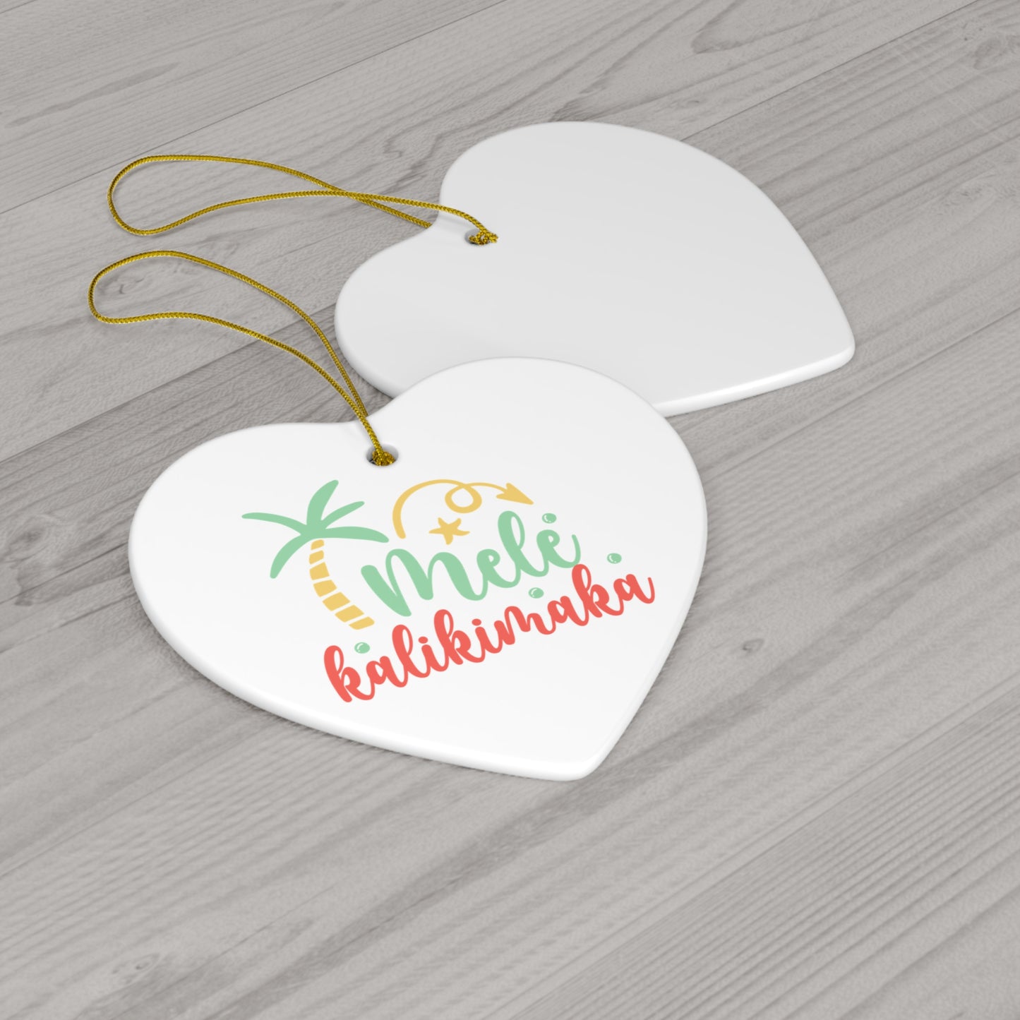 Mele Kalikimaka Ceramic Ornament, 4 Shapes