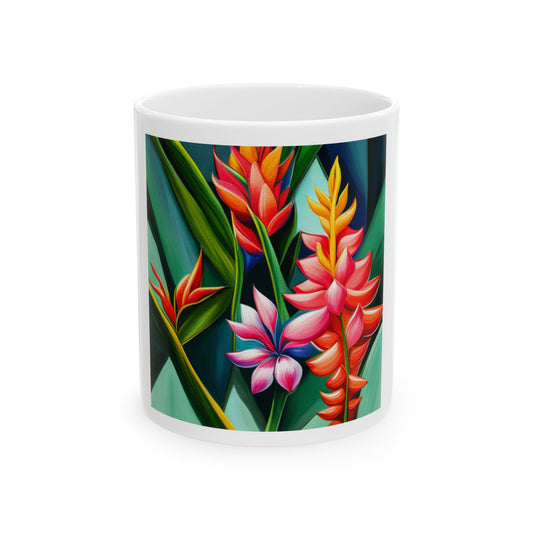 Tropical Flowers Mug, 11oz