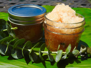 Bath & Body Infused Pa'akai and Epsom Salt Scrub. Made fresh by Pukalani Floral